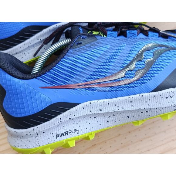 Saucony Peregrine 12 Trail Running Shoes Men\'s Size 11.5 Blue/Lime Excellent main image 5